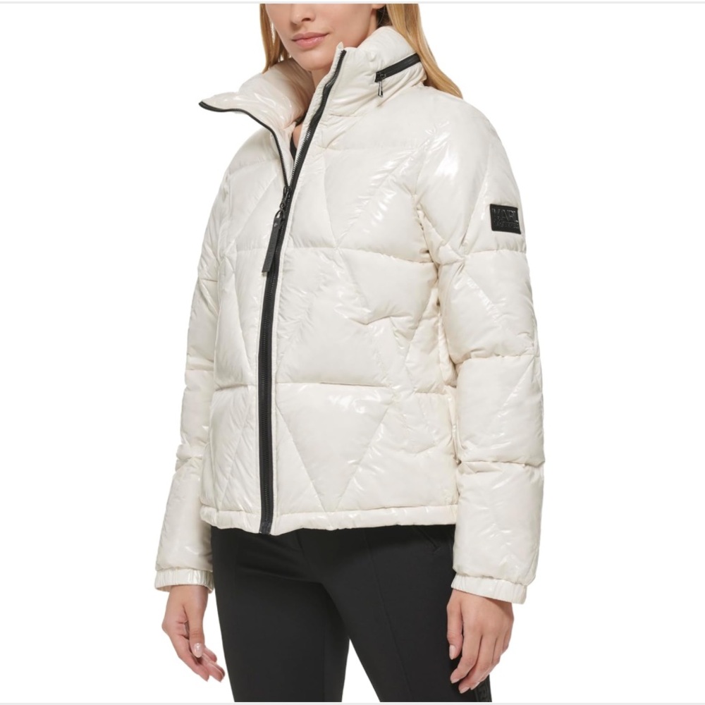 KARL LAGERFELD Women's Down Floss Waterproof Jacket Puffer